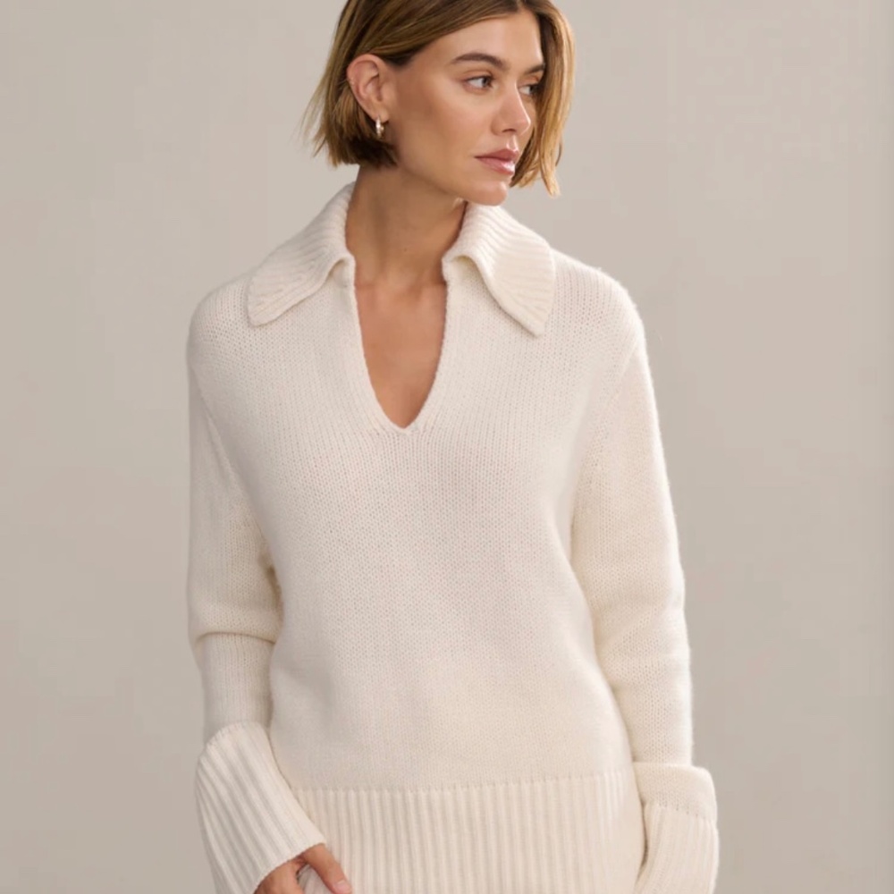 Jenni Kayne Cashmere Phoebe Polo - NWOT - Size XL-  Ivory